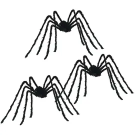 vidaXL Halloween Spinnen Dekoration 3 St. 200 cm Schwarz