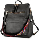 Cityrucksack Retro Rucksack Damen 3 in 1 Handtasche Mädchen Schultasche Wasserdicht für Pendeln Reise Campus Sport Schulranzen Rucksäcke (Dunkel... - Dunkelgrau