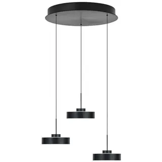 Hell Led-Hängeleuchte Spencer, Anthrazit, Metall, rund,rund, 30-200 cm, Lampen & Leuchten, Innenbeleuchtung, Leuchten nach Räumen, Wohnzimmerlampen