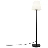 QAZQA Außen Stehlampe schwarz mit weißem Schirm 35 cm IP65 - Virginia