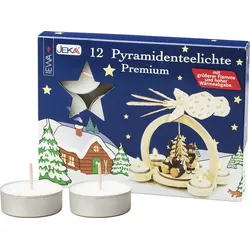 Saico Premium Pyramiden-Teelichte, weiß,