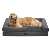 Songmics Orthopädisches Hundebett, mit erhöhtem Rand 106 x 80 x 25 cm,