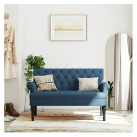 vidaXL Sitzbank mit Rückenlehne Blau 120x62x75,5 cm Stoff