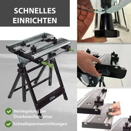 Trutzholm Werkbank Aluminium klappbar höhenverstellbar 7 Stufen schwarz