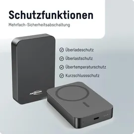 Ansmann MagSafe Powerbank 10000 mAh USB PD, Qi Wireless Charging USB-C®