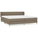 vidaXL Boxspringbett mit Matratze Taupe 200x200 cm Stoff