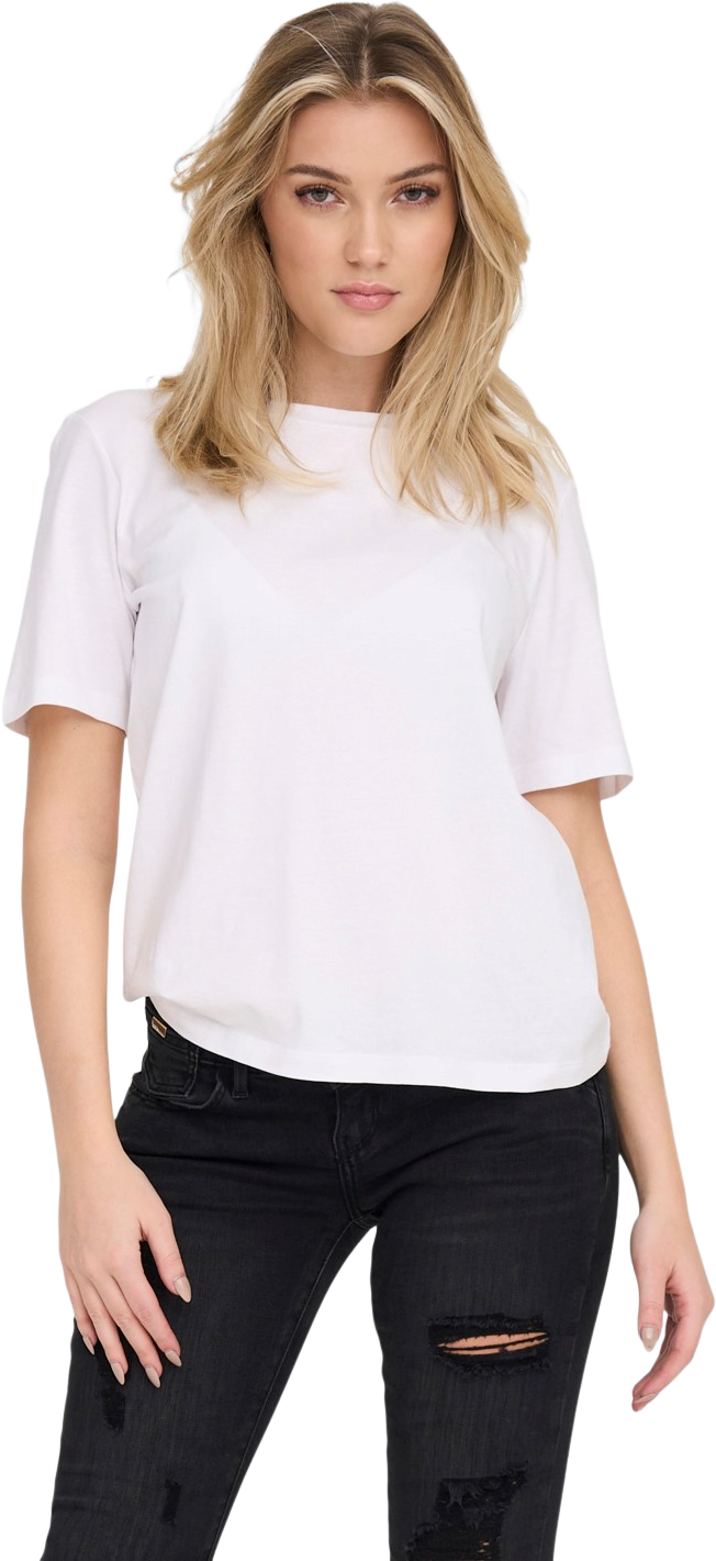 Only Damen T-Shirt ONLONLY Regular Fit Weiß 15270390 S