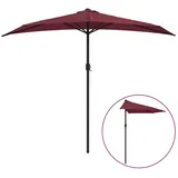 furnicato Balkon-Sonnenschirm Alu-Mast Bordeauxrot 270x144x222cm Halbrund