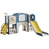Prokoke Kinderrutsche, Rutsche Outdoor Indoor, Rutsche für den Garten, Baby Freistehende Rutsche, Indoor Outdoor Aktivitätszentrum für Kleinkinder (XST-Blue Yellow)
