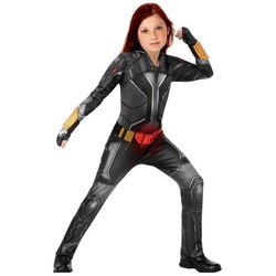 Rubie ́s Kostüm Avengers – Black Widow Kostüm für Kinder, Die Avengers-Superheldin als Overall für Kinder schwarz 116