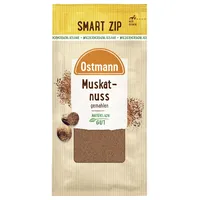 Ostmann Gewürze - Muskatnuss gemahlen | Im kleinen, wiederverschließbaren Beutel | Platzsparend, ideal für Reisen | Ideal zu Kartoffelgerichten und Spinat | 20 g im Zip-Beutel