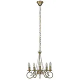 LINDBY Kronleuchter Marnia aus Metall Antik in Bronze / altmessing, für Wohnzimmer, Esszimmer, Von Lindby