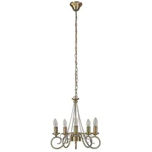 LINDBY Kronleuchter Marnia aus Metall Antik in Bronze / altmessing, für Wohnzimmer, Esszimmer, Von Lindby