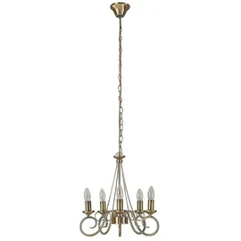 LINDBY Kronleuchter Marnia aus Metall Antik in Bronze / altmessing, für Wohnzimmer, Esszimmer, Von Lindby