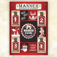 Männer Adventskalender mit Kräuterlikör und Flaschenöffner Männersache | Schnaps Likör Kalender für Männer zum anhängen | Einzigartiges Geschenk zu Weihnachten