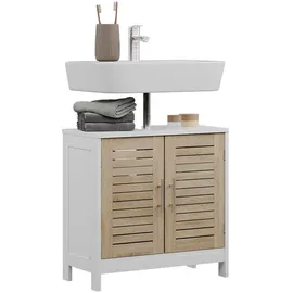 Vichy Vicco Waschbeckenunterschrank, Weiß, Holzwerkstoff, Rechteckig, 60x60x29.6 cm mit 2 geschlossenen Fächern