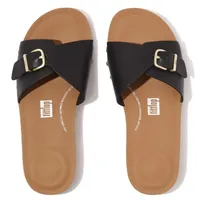 FitFlop - »IQUSHION ADJUSTABLE BUCKLE LEATHER SLIDES Sommerschuh, Schlappen mit verstellbarer Bandage, Gr. 40 EU