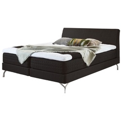 Frei platzierbares Boxspringbett 140x210 cm schwarz - Barima