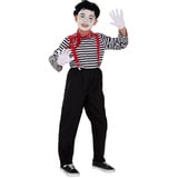 Funidelia | Mimiker Kostüm für Jungen Clowns, Zirkus - Kostüm für Kinder & Verkleidung für Partys, Karneval & Halloween - Größe 7-9 Jahre - Schwarz