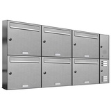 AL Briefkastensysteme Briefkasten Premium Edelstahl Wand Anlage mit Klingeln, Post A4, modern, robust, wetterfest, Artikelnummer: 331T6EA3KSR