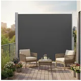 Songmics Seitenmarkise 200 x 350 cm grau Polyester