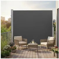Songmics Seitenmarkise 200 x 350 cm grau Polyester