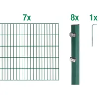 GAH Alberts Alberts 648848 Doppelstabmattenzaun als 16 tlg. Zaun-Komplettset | verschiedene Längen und Höhen | Höhe 100 cm Länge 14 m