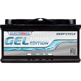 Electronicx Gel Batterie 12V 120Ah Gel Edition Solarbatterien Gel-Technologie 12V Akku Solar, Solarbatterie Bootsbatterie Wohnmobile, Wohnwagen 120 Ah Camping AGM