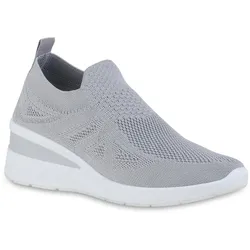 Damen Sneaker Wedges in Grau