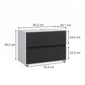 Vicco Waschbeckenunterschrank Maltin x 58 cm mit zwei großen Schublade
