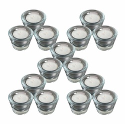 LUXENTU Teelichthalter 4fire Teelichthalter + Teelichter ø 6 cm 15er Set (15 Teelichthalter, 15 Teelichter, 30 St) beige
