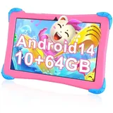 EagleSoar Kinder-Tablet Android 14, Octa-Core-Prozessor, 10-Zoll-Tablet für Kinder 3-12, Kinder-Tablet 64GB mit werbefreiem Inhalt und elterliche Kontrollen enthalten