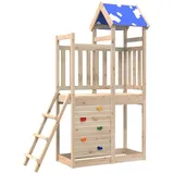 vidaXL Spielturm Braun 110,5 x 52,5 x 215 cm Massives Kiefernholz