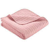 Ibena Nancy Tagesdecke 220x250 cm - rosa leichte Decke mit Zopfmuster, OEKO-TEX® zertifiziert, Tagesdecken Gr. B/L: 220 x 250 cm