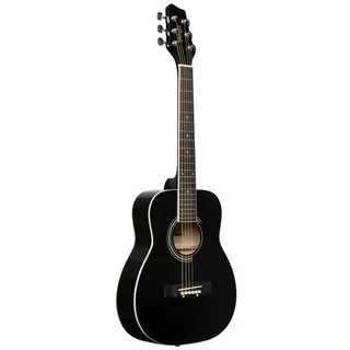 Stagg 1/2 Schwarz Dreadnought Akustikgitarre mit Decke aus Lindenholz