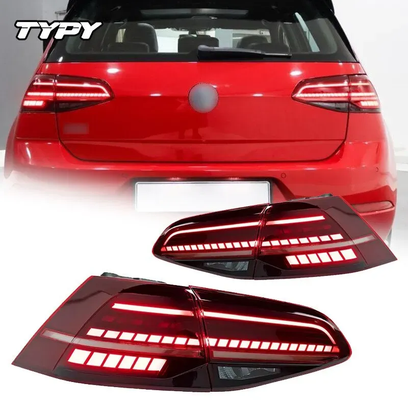 LED-Rücklicht für Volkswagen Golf 7 MK7 TDI TSI 2015–2021, Blinker mit Sequenzfunktion, schwarze Rücklicht-Abdeckung, Montage [Nicht passend für GTI/R]