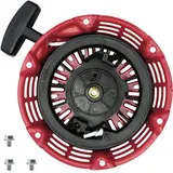 Strongthium Seilzugstarter Rot Passend für Honda GX160 GX200 GX120, Reversierstarter mit Flachstahl-Klinke für Loncin G200F Lifan Denqbar Rüttelplatte Stromerzeuger 4-6,5 PS, Schwarz