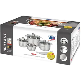 ELO Stahlwaren GmbH Brillant Topf-Set 5-tlg. Kochtopf + Suppentopf + 3 x Deckel