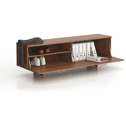 Schrank niedrig SOLID, 1800 x 400 x 550 mm, Nussbaum