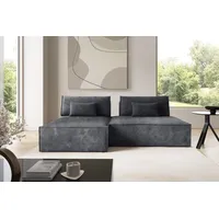Furnisell Modular Cord Ecksofa Sofa "LUCCA", Dunkelgrau - Dunkelgrau