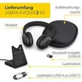 JABRA Evolve2 65 USB-A MS Teams Stereo schwarz mit Ladestation