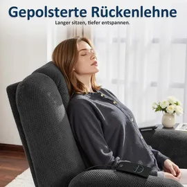 MCombo Relaxsessel 7008 Stoff 90 x 105 x 94 cm Grau mit Liegefunktion und Massage
