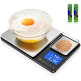 Küchenwaage Digital mit Dual Plattform,7 Einheiten,15kg/33 lbs, LCD Display,Tara Funktion,Digitalwaage mit zwei Messbereichen,Präzise Briefwaage,Feinwaage für Sauerteigbrot Backen Kochen Doppelwaage