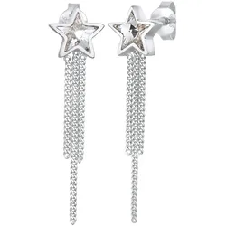 Elli Kristall Stern Ketten Look Glamourös 925 Silber Ohrringe   Damen 