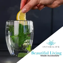 Intirilife Doppelwandiges Thermo Glas 0,21 l 4 St.