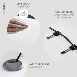 Innostyle Schreibtisch elektrisch Santorin Dekor Weiß / Silber