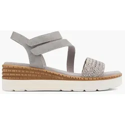 Komfort Keilsandalette - Damen - grau