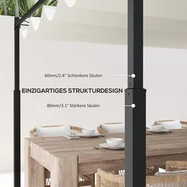 Outsunny Pergola 3 x 3 m Cremeweiß