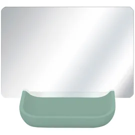 KLEINE WOLKE Kosmetikspiegel KLEINE WOLKE "Tray Mirror", grün (maledivia), B:12cm H:17,3cm T:11cm, Glas, Polyresin (Kunststein), Spiegel, mit Schmuckschale