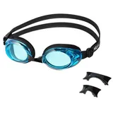 NILS AQUA Schwimmbrille Sportbrille schwimmen, (Spar-Set, 1-St., schwimmen tauchen), UV Schutz für Erwachsene und Jugendliche bunt NQG500AF Marineblau